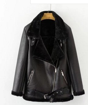 Fur Zipper Coat Pockets Warm