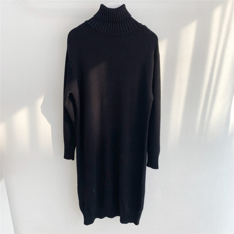 Mid-length Over-the-knee Turtleneck Wool Base Woolen