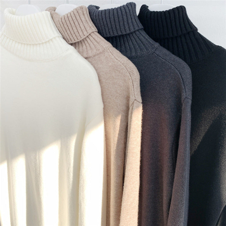 Mid-length Over-the-knee Turtleneck Wool Base Woolen
