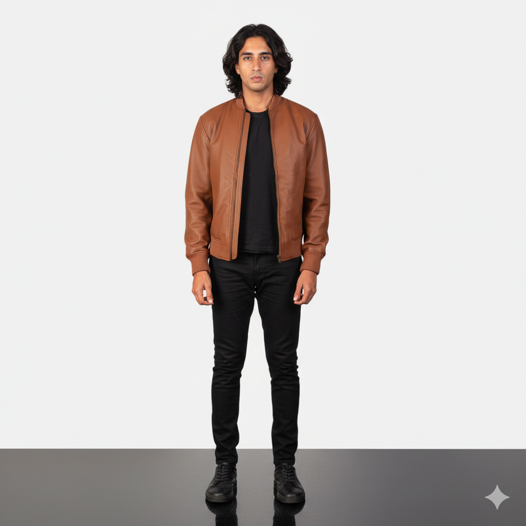 Men's Shane Brown Leather Bomber Jacket – The Jacket Maker