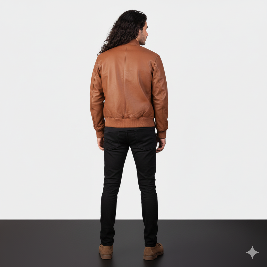 Men's Shane Brown Leather Bomber Jacket – The Jacket Maker
