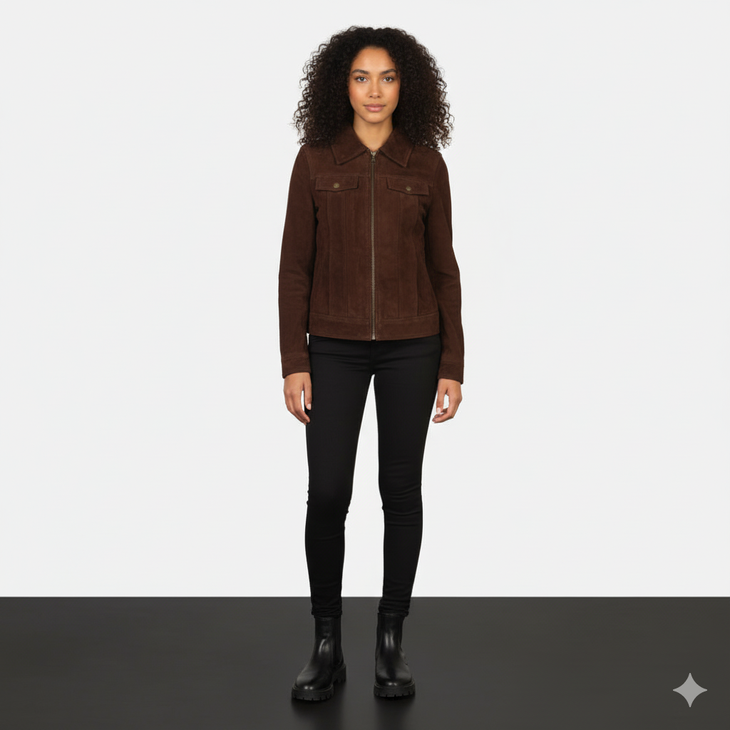 Women's Suzy Mocha Brown Suede Jacket – Noir Mode