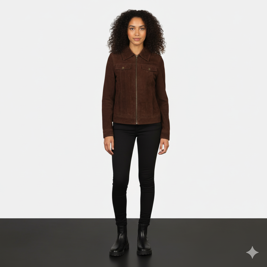 Women's Suzy Mocha Brown Suede Jacket – Noir Mode