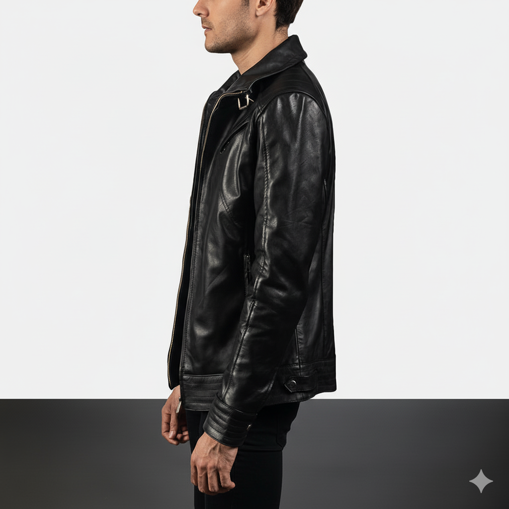 Men's Legacy Black Leather Biker Jacket – The Jacket Maker