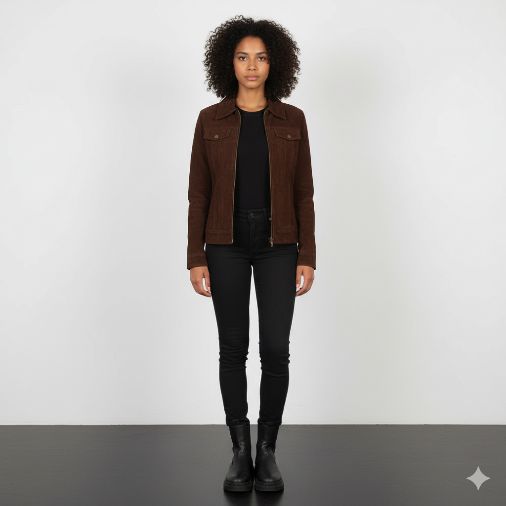 Women's Suzy Mocha Brown Suede Jacket – Noir Mode