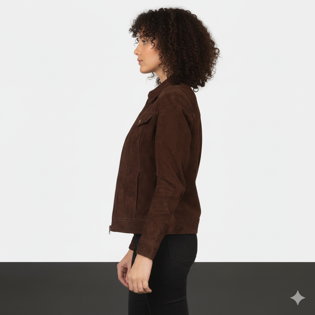 Women's Suzy Mocha Brown Suede Jacket – Noir Mode