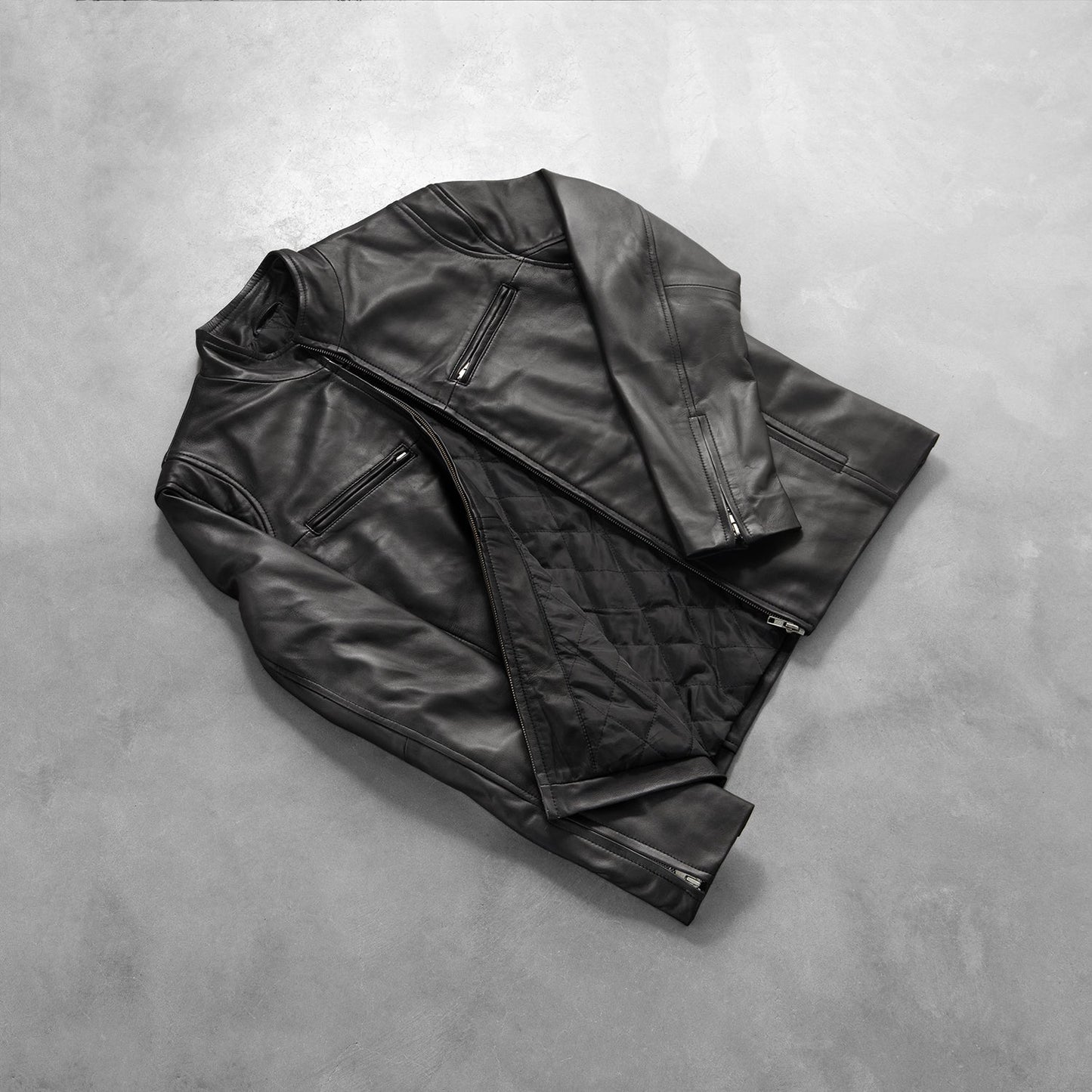 Mens Ionic Black Leather Jacket