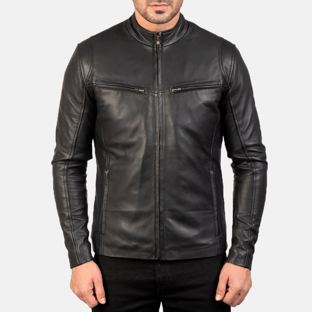 Mens Ionic Black Leather Jacket