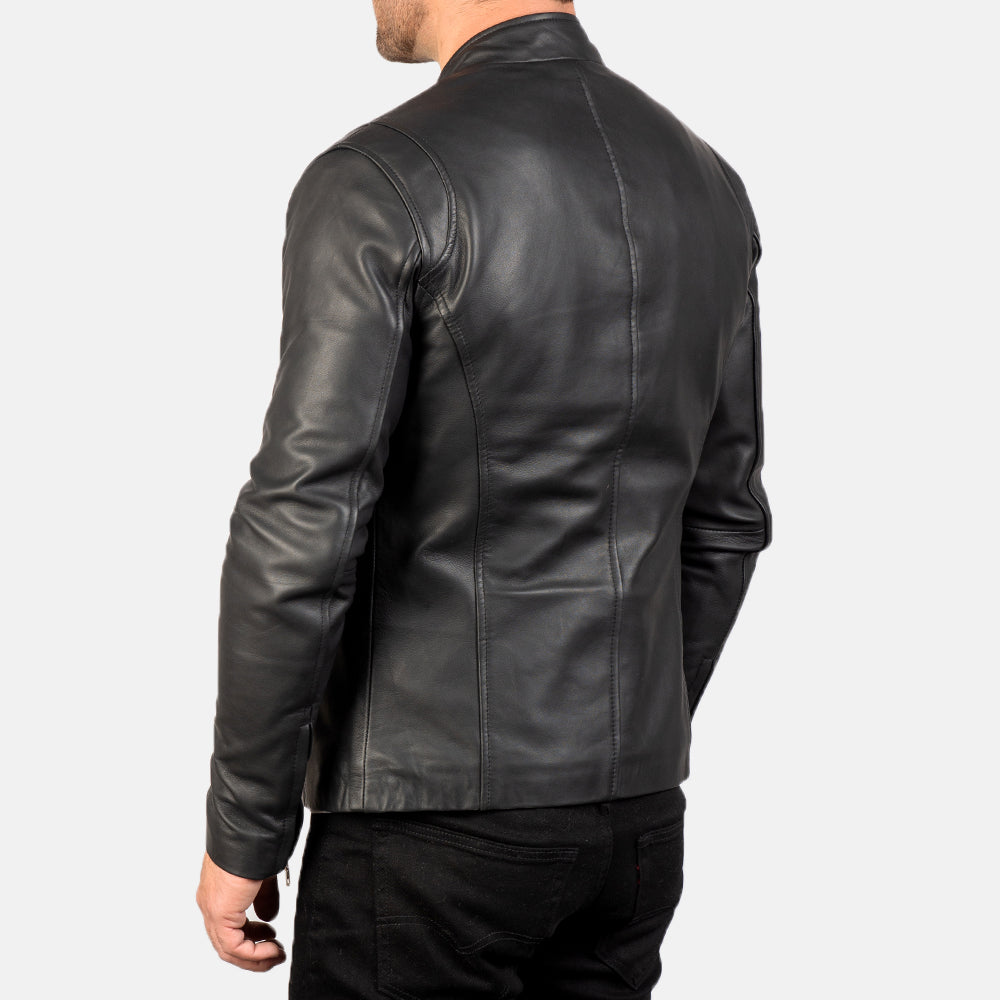 Mens Ionic Black Leather Jacket