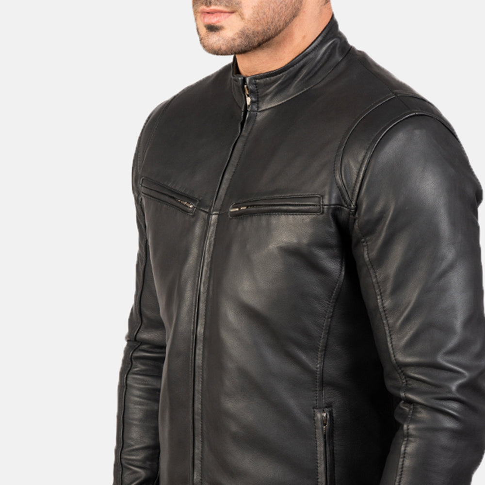 Mens Ionic Black Leather Jacket