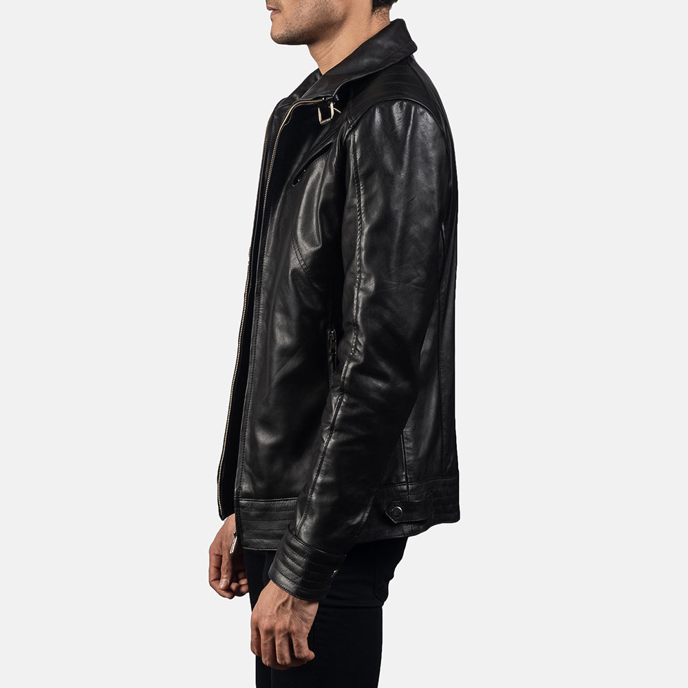 Men's Legacy Black Leather Biker Jacket – The Jacket Maker