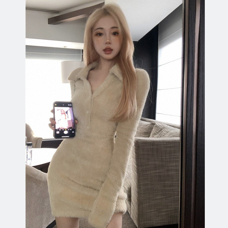 Maillard Wool Knitted Dress Women