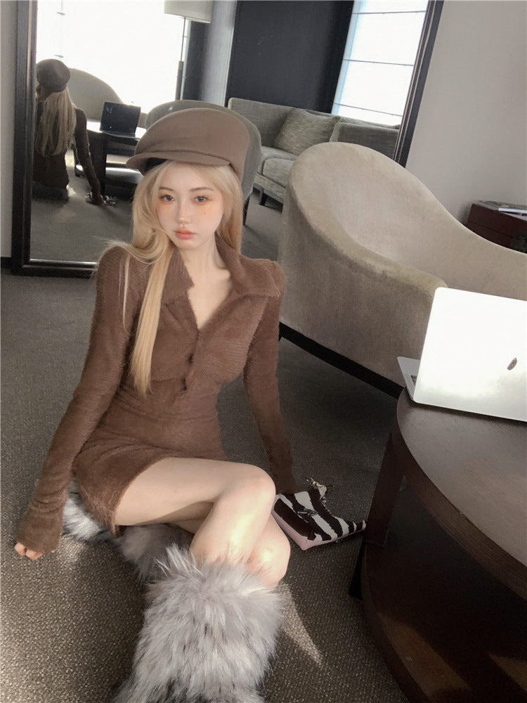 Maillard Wool Knitted Dress Women