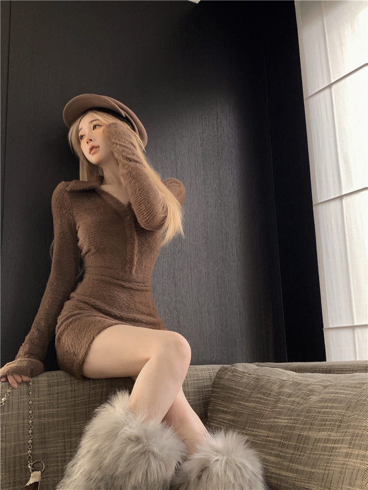 Maillard Wool Knitted Dress Women