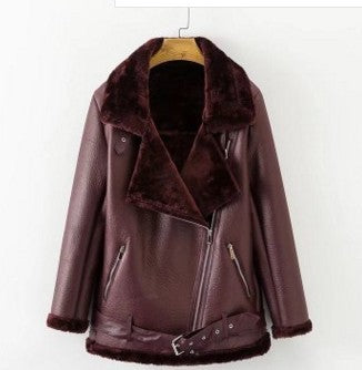 Fur Zipper Coat Pockets Warm