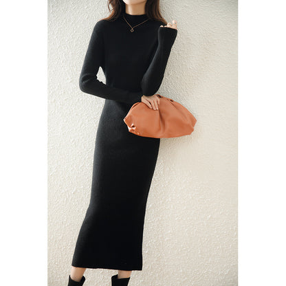 Dress Slim-fit Sheath Long Knitted Wool Dress