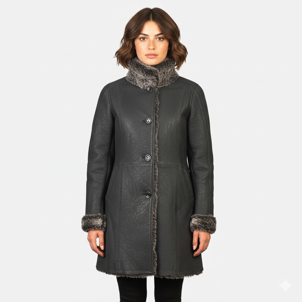 Women's Erica Black Leather Coat – Noir Mode