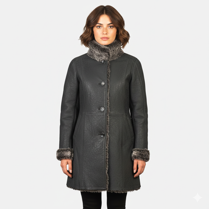 Women's Erica Black Leather Coat – Noir Mode