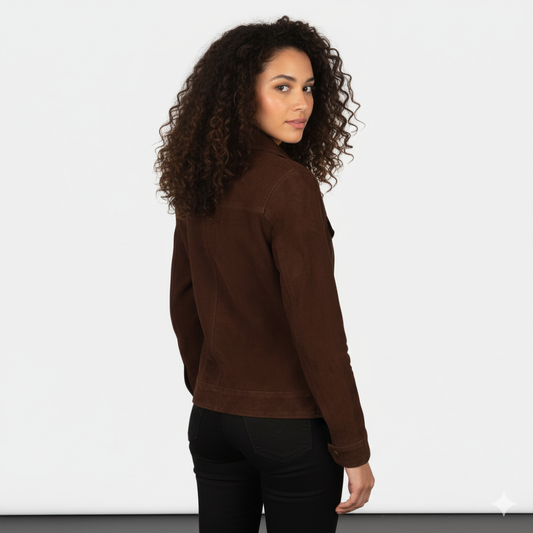 Women's Suzy Mocha Brown Suede Jacket – Noir Mode
