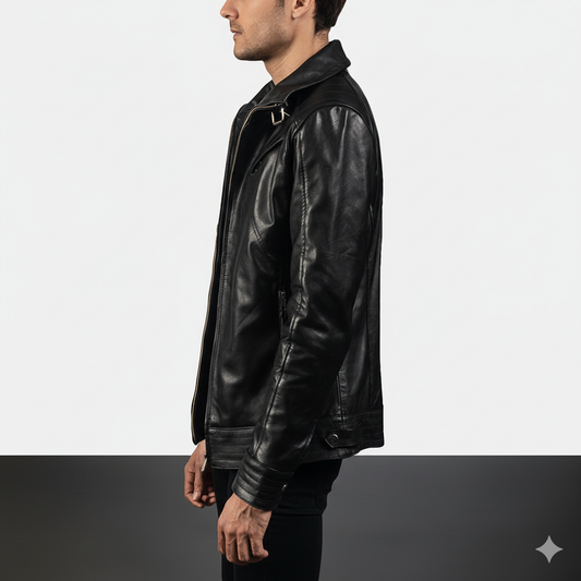 Men's Legacy Black Leather Biker Jacket – The Jacket Maker
