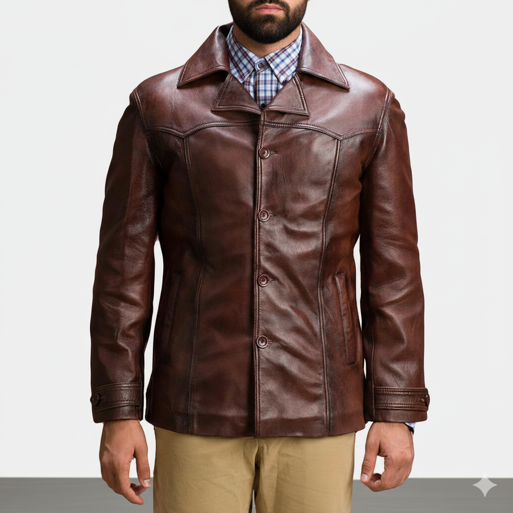 Men's Vincent Alley Brown Leather Jacket – The Jacket Maker
