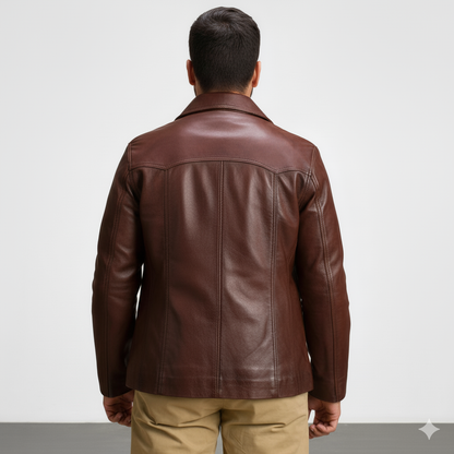 Men's Vincent Alley Brown Leather Jacket – The Jacket Maker