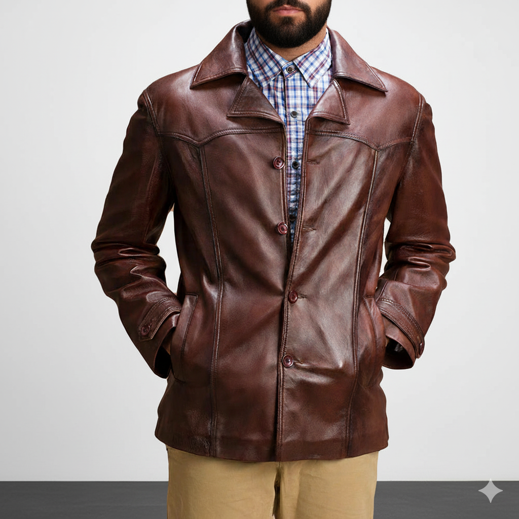 Men's Vincent Alley Brown Leather Jacket – The Jacket Maker