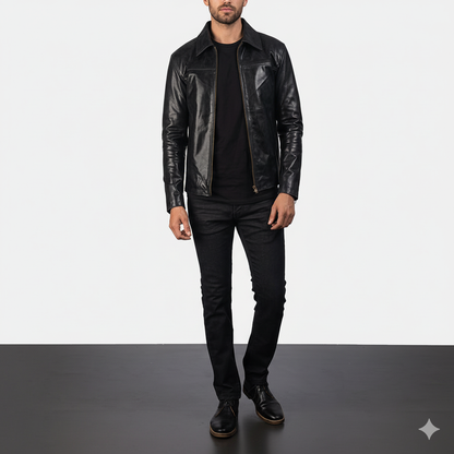 Men's Mystical Black Leather Jacket – The Jacket Maker