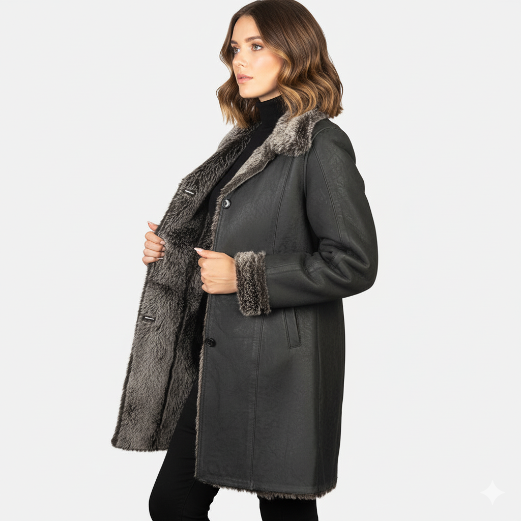Women's Erica Black Leather Coat – Noir Mode