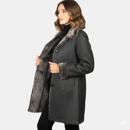 Women's Erica Black Leather Coat – Noir Mode