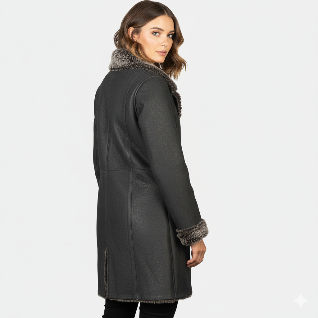 Women's Erica Black Leather Coat – Noir Mode