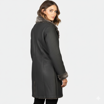 Women's Erica Black Leather Coat – Noir Mode