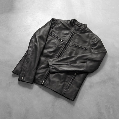 Mens Ionic Black Leather Jacket