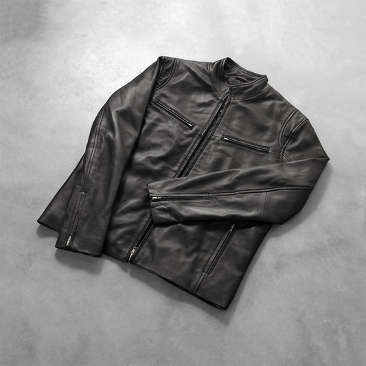 Mens Ionic Black Leather Jacket