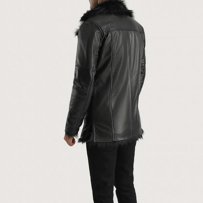 Men's Furcliff Black Leather Coat – The Jacket Maker