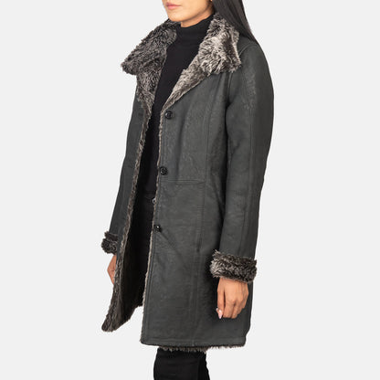 Women's Erica Black Leather Coat – Noir Mode