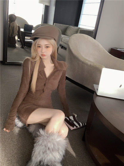 Maillard Wool Knitted Dress Women