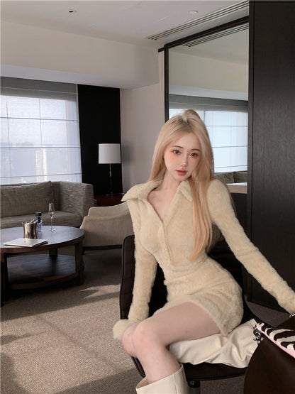 Maillard Wool Knitted Dress Women