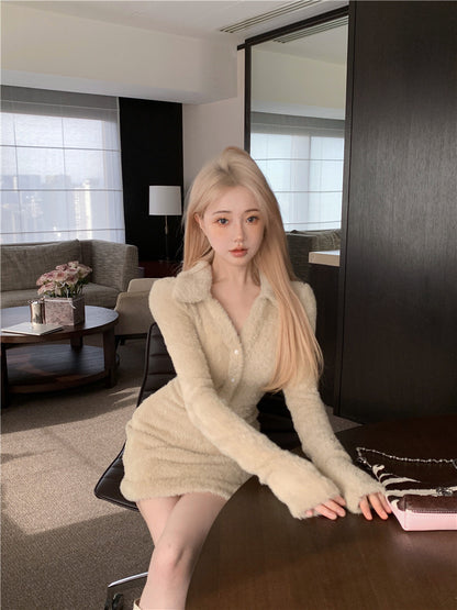 Maillard Wool Knitted Dress Women